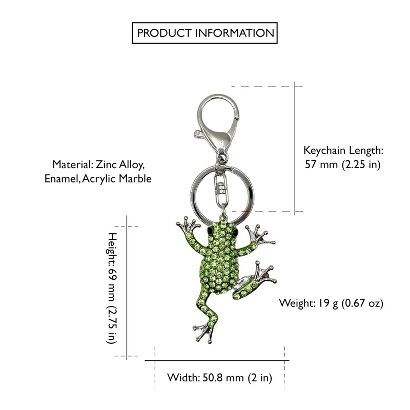 Frog Keychain Bling Bag Charm Happy Toad Rhinestone Crystal Purse