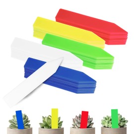 BEADNOVA Garden Tags 100pcs Plant Markers Multicolor Plastic Plant Tags for Potted Plants Garden (4 Inch, 5 Colors)