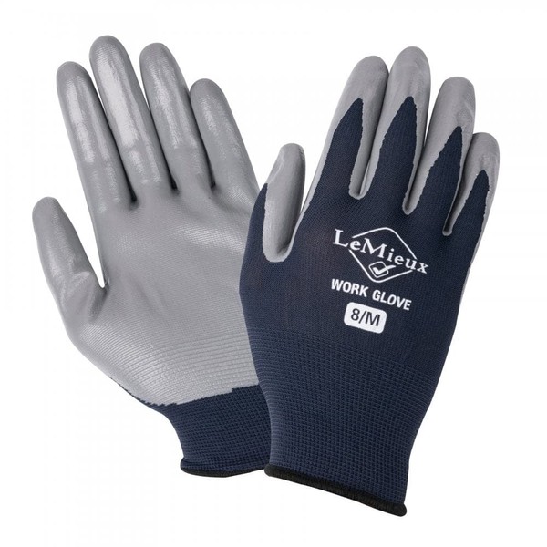 LeMieux Unisex Flexible Work Gloves in Black with Coated Fingers