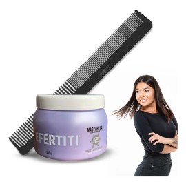 Mascarilla ácido hialurónico hidratante con proteínas vegetales para reparar puntas, dar brillo y suavidad + peine ALFAMAR
