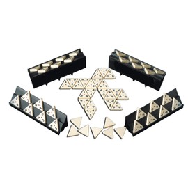Pressman Tri-Ominos - Deluxe Edition Triangular Tiles with Brass Spinners, 5"