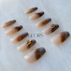 GLORS Ombre Press On Nails, Long Ballerina Style, Nude to