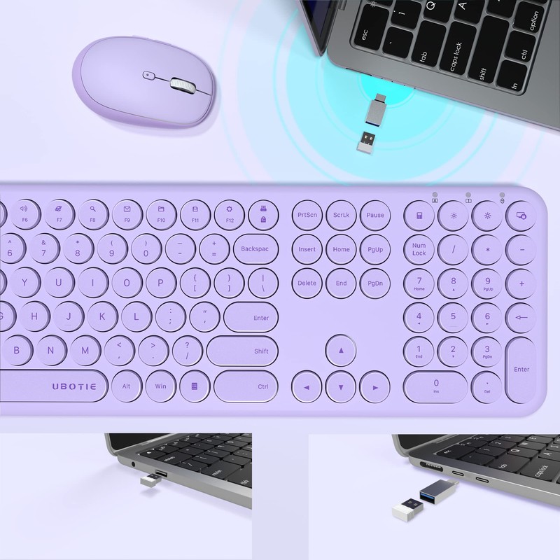 UBOTIE Wireless Keyboards and Mouse, Silent Scissor Switches Slim Keyboards