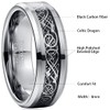 VAKKI Celtic Dragon Wedding Band 8mm Black Carbon Fiber Tungsten