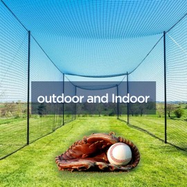 Baseball Backstop Nets for Practice, Black (10x20 ft) - Sport Net for Baseball Softball Lacrosse Cricket Netting Material - Sports Netting, Impact Equipment - Barrier Net for Pitching & Hitting