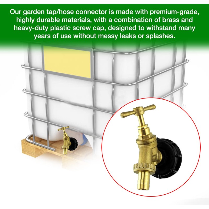 IBC Tank Adapter Hose Connector – S60X6 Brass Garden Tap