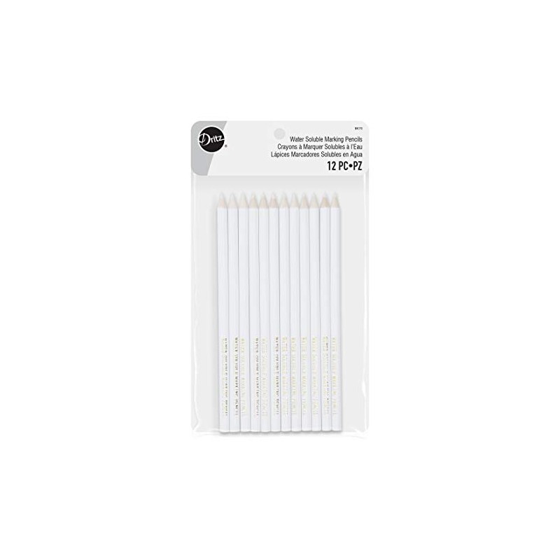 Dritz Pencils White Marking, 12 Pack (BLK173)