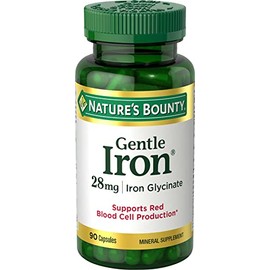 Nature’s Bounty Gentle Iron 28 mg Capsules with Vitamin C, Folic Acid, Vitamin B-12 Iron Supplement, Non-GMO, Gluten-Free, 90 Count