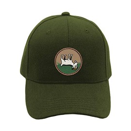 PATCHTOWN Fainting Goat Hat! Adjustable-Back Ball Cap with Embroidered Fainting Goat (Olive Green)