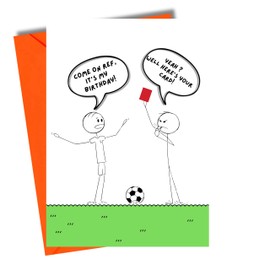 Funny Football Birthday Card, Football Birthday Card, Birthday Card Football, Football Card, Birthday Card For Him, Football Red Card