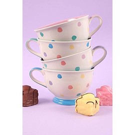 Something Different Polka Splodge Teacup, Ceramic, Multi-Colour, 11.6 x 14.4 x 7.8 cm