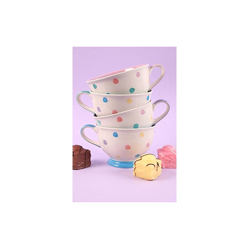 Something Different Polka Splodge Teacup, Ceramic, Multi-Colour, 11.6 x 14.4