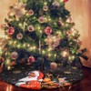 Lanpn 48 Inch Black Santa Christmas Tree Skirt, Black Flannel