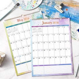 2026 Calendar - 2026 Wall Calendar, January 2026 - December 2026, Wall Calendar 2026, 12" x 17", 2026 Calendar with 12 Months, Twin-Wire Binding + Hanging Hook + Large Ruled Blocks with Julian Dates