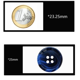 ftiemlovde Pack of 15 4 Hole Colourful Buttons for Sewing DIY Crafts (Blue 25 mm)