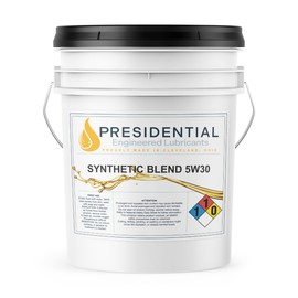 Presidential Synthetic Blend 5W30 Engine Oil - Motor Oil and Industrial Lubricants for Gasoline Engine Performance & Protection - Made in USA (5 Gallon Pail)
