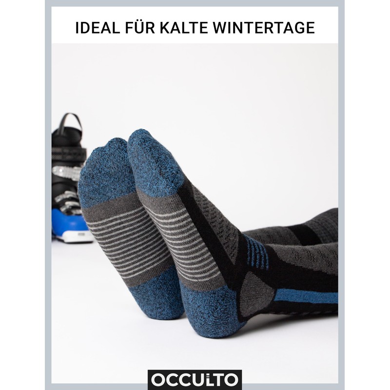Occulto Charlie Children's Ski Socks Pack of 2, black