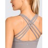 CRZ YOGA Strappy Longline Sports Bras for Women - Wirefree