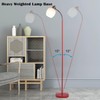 MAINDECO Gooseneck Floor Lamp,Height Adjustable,3 Color,Flexible Sofaside Reading Pole Lamp,Red