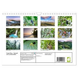 Costa Rica - Wildlife and Landscapes (Wall Calendar 2025 DIN A4 Landscape), CALVENDO Monthly Calendar