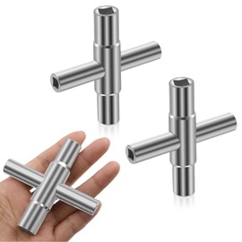 GlamRays Pack of 2 4 Way Square Tap Key 6.5 mm 7 mm 8 mm 9 mm Supply Key Switch Box Key for Electric Box Water Electricity Meter Box