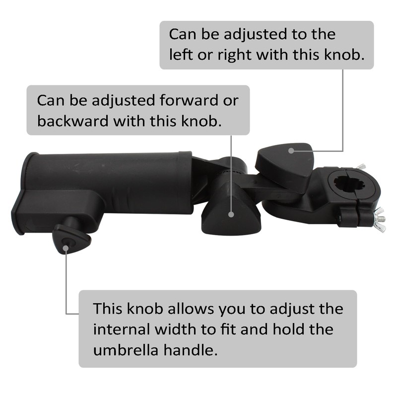 AcbbMNS Universal Golf Push Cart Umbrella Holder, Adjustable Angle Golf