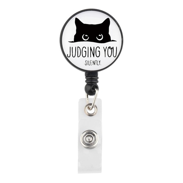 Lywjyb Birdgot Sarcastic Cat Badge Reel Animal Lover Gift Judgmental