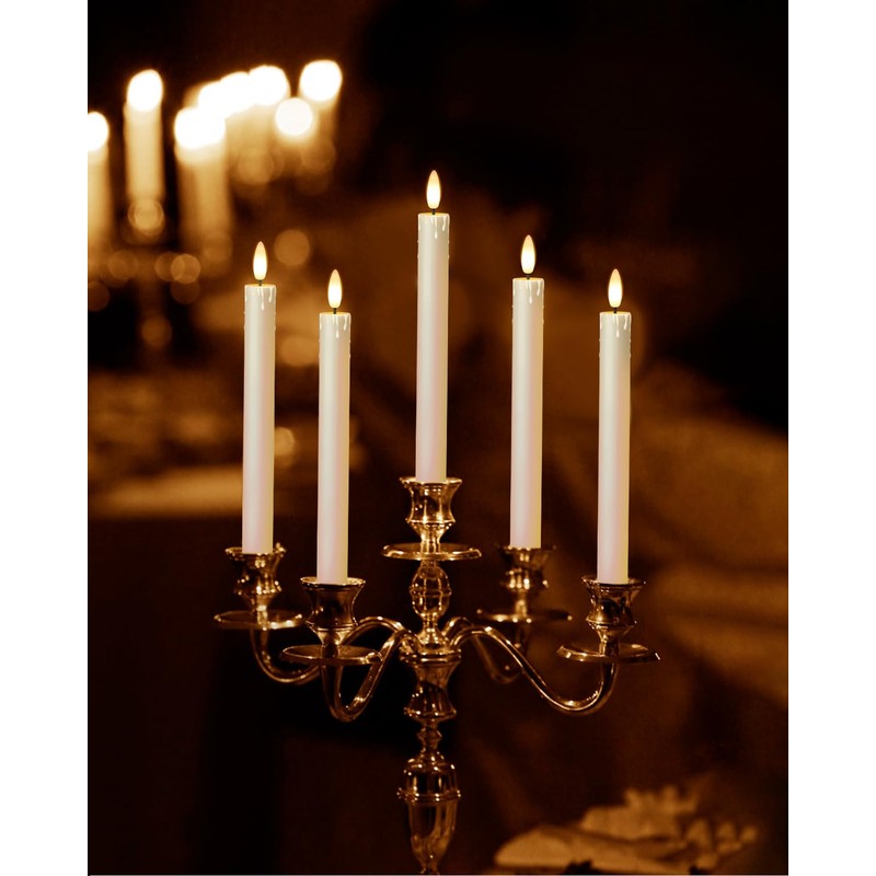 Flameless Taper Candles with Remote Timer, Battery Operated Led Warm