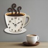 CHGCRAFT Coffee Wall Clock Coffee Cup Non-Ticking Clock Irregular Shape