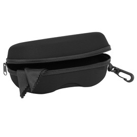 Aczyqws Storage Safety Glasses Case Black with Velvet Lining, Reinforced Zipper and Handy Belt Clip - Hard Sunglasses Case for Men and Women - Large Glasses Case Hard Shell - Hard Work Glasses Case