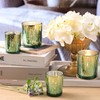 Volens 12pcs Assorted Green Votive Candle Holders, Large Speckles Mercury