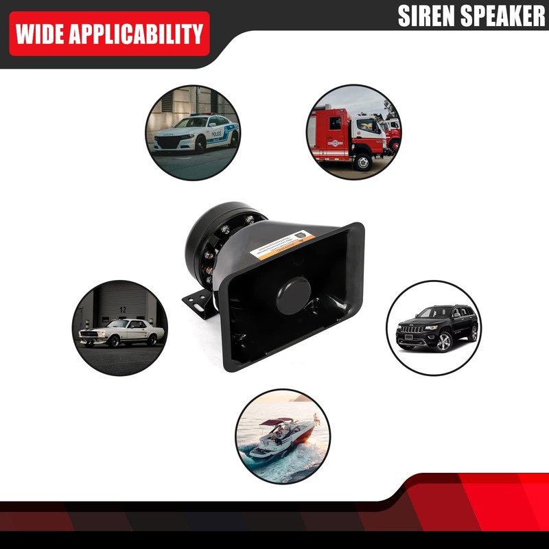 High Performance Siren Speaker Compatible with Any 100-200 Watt 100W
