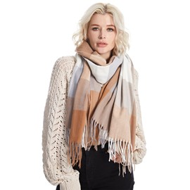 Missshorthair Plaid Scarfs for Women Winter Tartan big scarf,Blanket oversized scarves for women,Warm Shawl Wraps Winter Gif