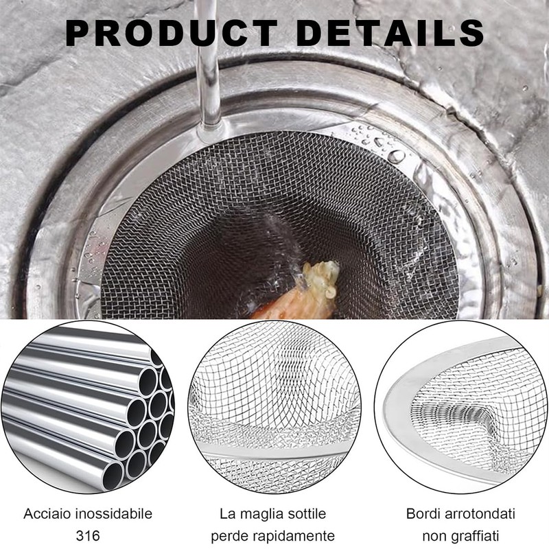 Bangbobi Stainless Steel Sink Filter, Pack of 6 Sink Strainers