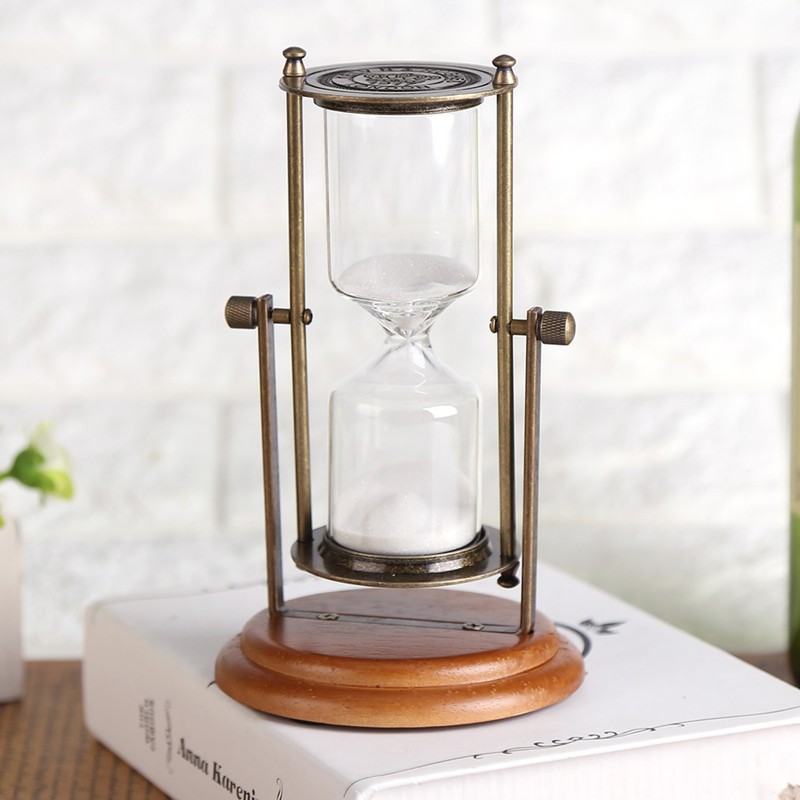 15 Minutes Metal Rotating Sand Glass Timer Clock Hourglass Table