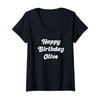 Womens Happy Birthday Olivia V-Neck T-Shirt