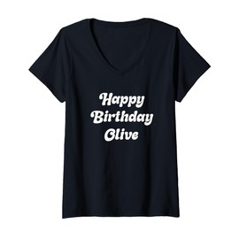 Womens Happy Birthday Olivia V-Neck T-Shirt