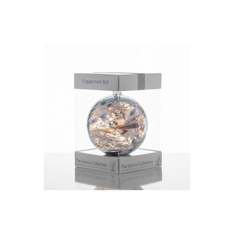 Sienna Glass Engagement Friendship Ball – 10cm Handcrafted Silver Glass