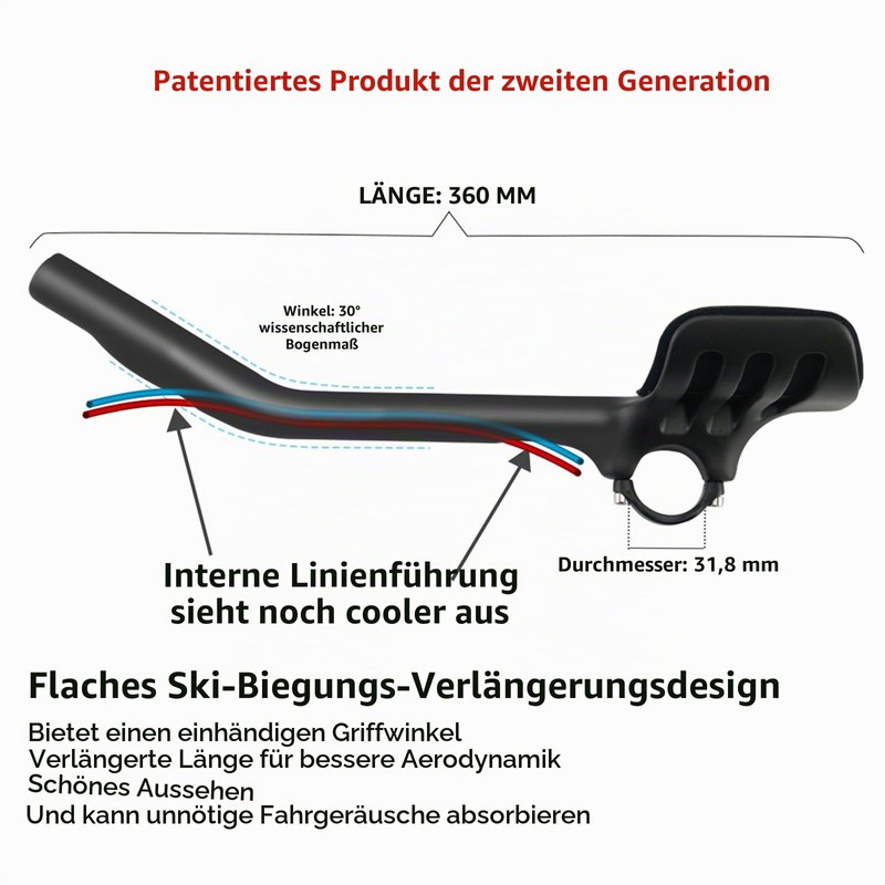 Alfa Pasca Triathlon Handlebar Attachment Carbon 31.8 Triathlon Attachment 30°