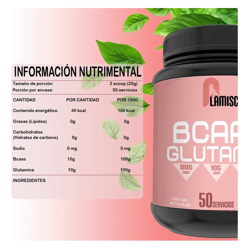 Aminoácidos Bcaas Glutamina Flamish 1kg Varios Sabores