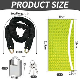1 Set of Bicycle Locks, 8 Reflective Stickers, Anti-Theft Chain Locks, Safety Chains, Motorcycle Locks, Bicycle Accessories