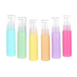 OHEETU 6Pcs 30ml Macaron Color Lotion Pump Bottle Empty Refillable Makeup Toiletries Liquid Container Dispenser Portable Travel Cosmetic Bottles Jar Pot for Emulsion Body Wash Shampoo