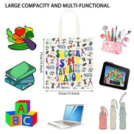 TSOTMO Soccer Player Gift Soccer Is My Favorite Season Canvas Tote Bag Soccer Mom Gift Soccer Lover Gift (Soccer is tote CA)