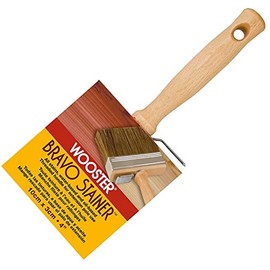 Wooster Brush Available F5119-4 Bravo Stainer Bristle/Polyester Stain Brush, 4 Inch, 4-Inch, 4 Pack