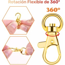 Baixi Gancho Para Llavero Macrame Dorado (50 Piezas + 50 Llaveros)