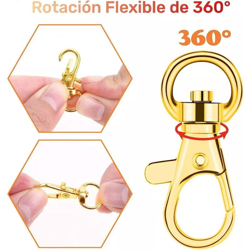 Baixi Gancho Para Llavero Macrame Dorado (50 Piezas + 50