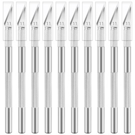 Jetmore 10 Pack Exacto Knife Set, Stainless Steel Craft Knife Kit for Pumpkin Carving, DIY, Art, Cutting, Stencil