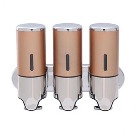 Transparent window hand wash dispenser 3-hole 450ml gold bathroom container