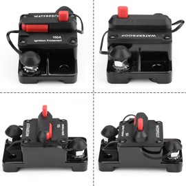 FORIOT 150Amp Circuit Breaker 12-48V DC with Manual Reset and Pure Copper Design for Boats Trolling Motor, Trucks, Vehicles and Other Audio-Visual Systems, Waterproof