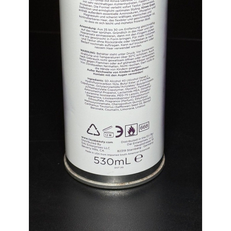 Taya Beauty Kinwa Grain instant 5 In 1 Hair Spray
